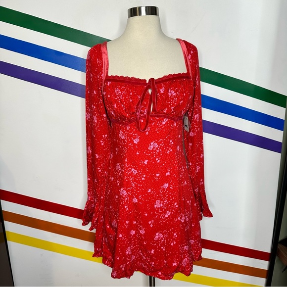 NEW Free People long sleeve mini dress size XS - Picture 3 of 7